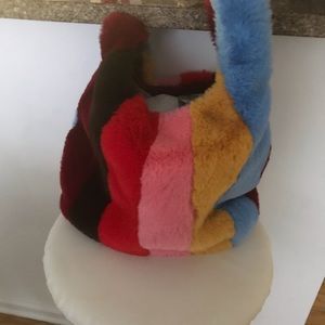 Multicolor Faux Fur Tote